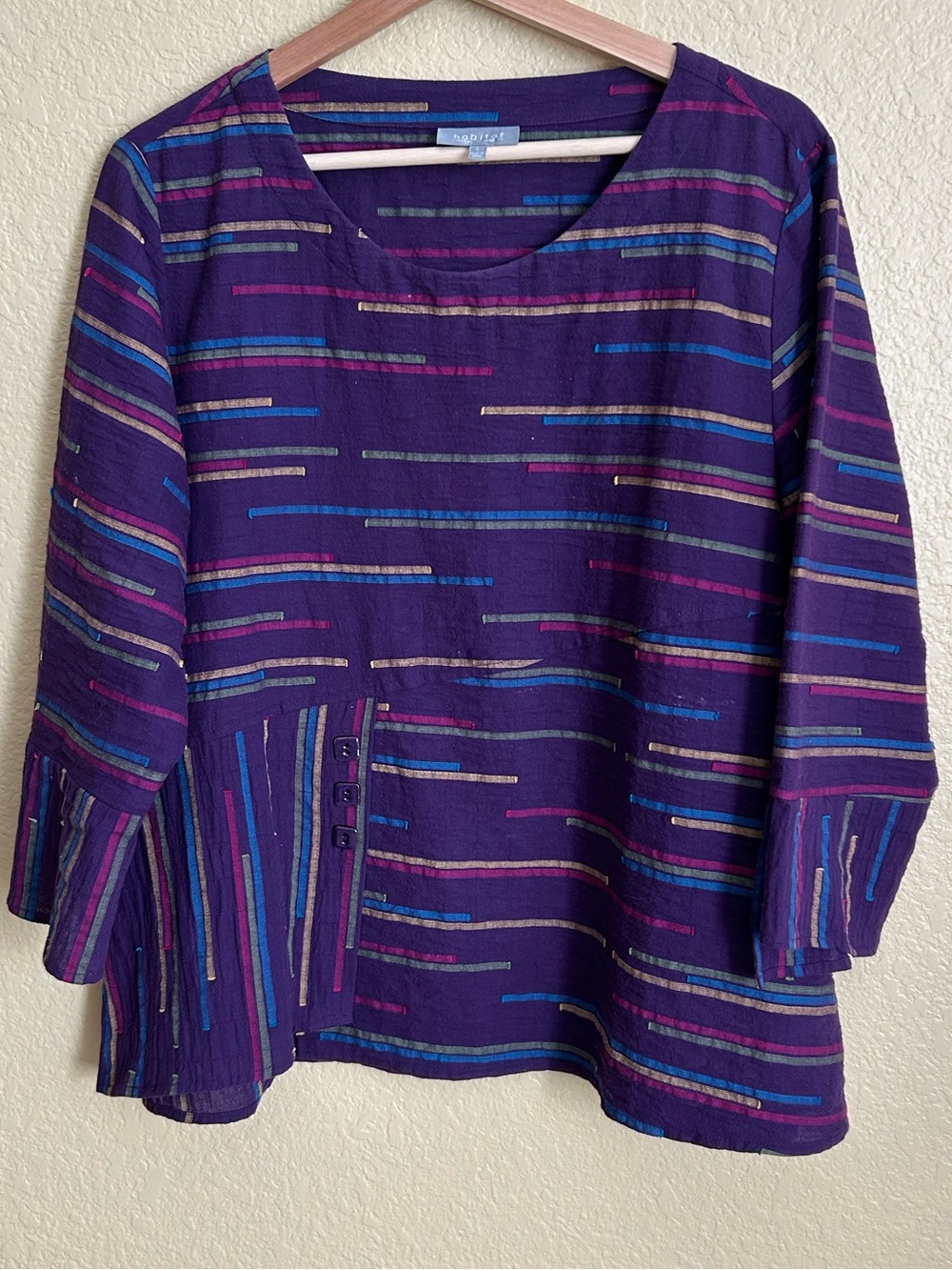 Habitat Purple Multi Stripe Scoop Neck Tunic